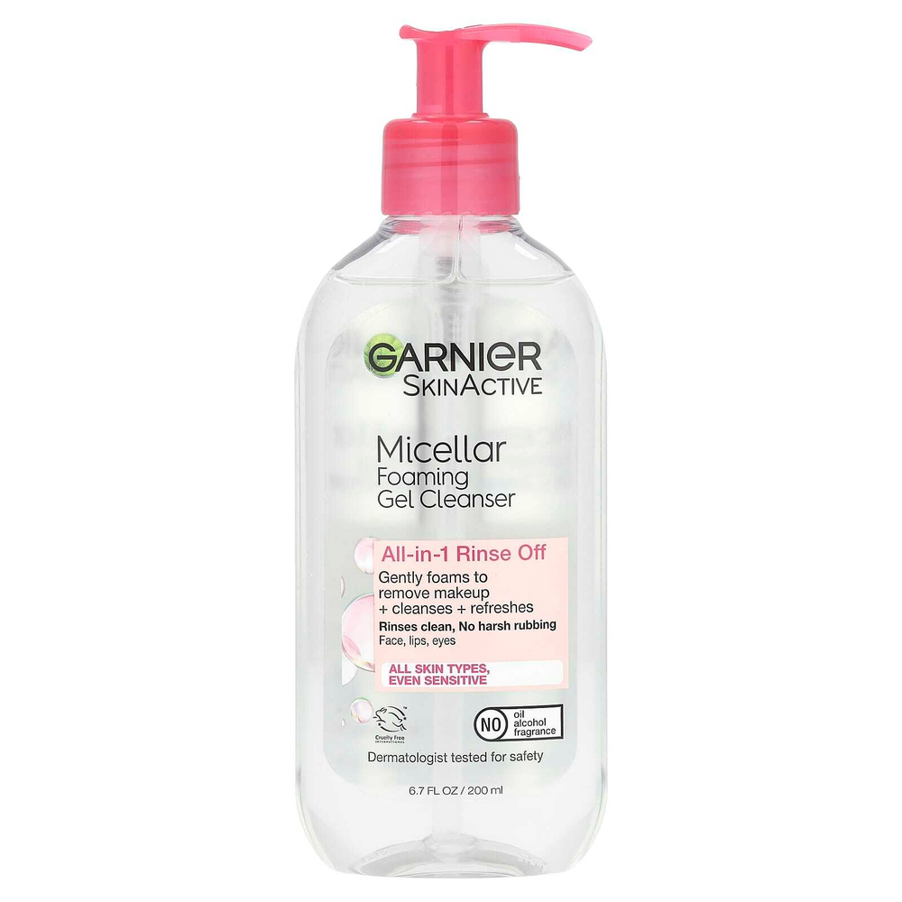 Garnier, SkinActive, мицеллярная пенка для умывания, универсальное смываемое средство, 200 мл (6,7 жидк. унц.)
