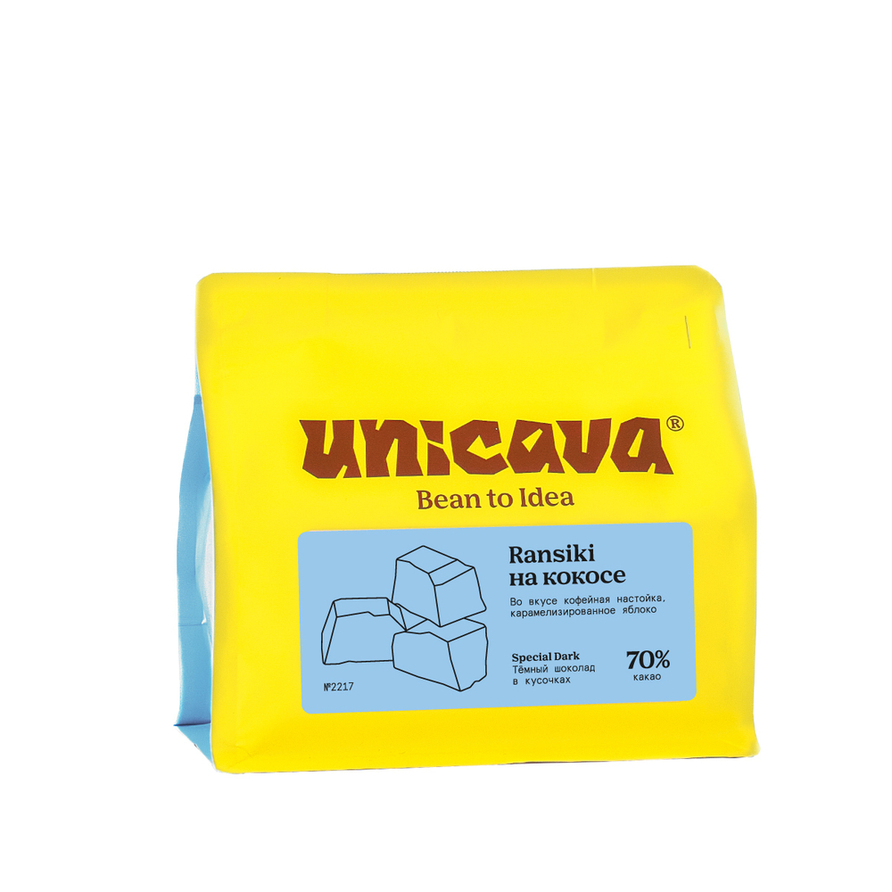 Ransiki на кокосе, тёмный шоколад 70 %