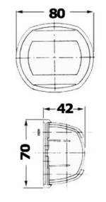 Бортовой огонь "Compact 12", зеленый, белый пластик, 80 мм. (10014734)