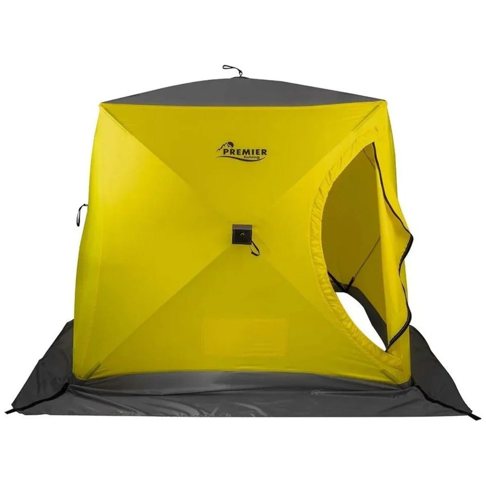 Палатка зимняя утепленная Premier Fishing Куб-2 желтый/серый (PR-WFSCI-180YG)